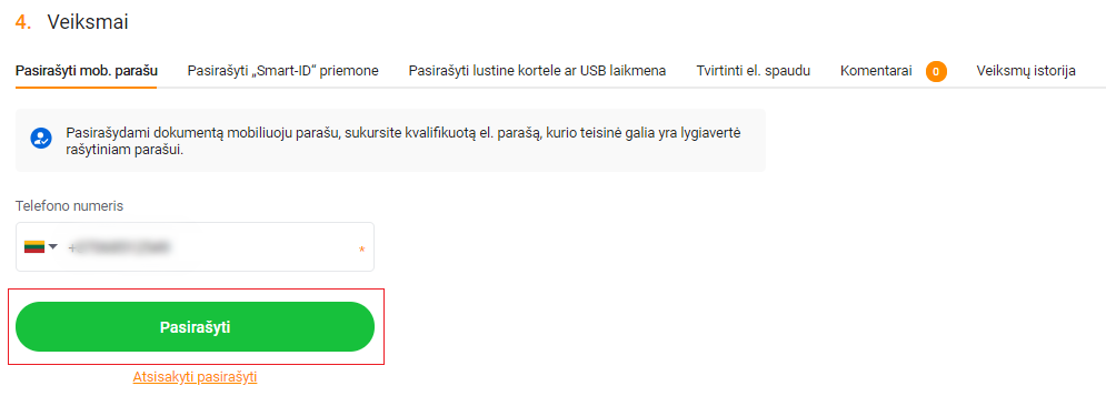 Pasirašymas Dokobit
