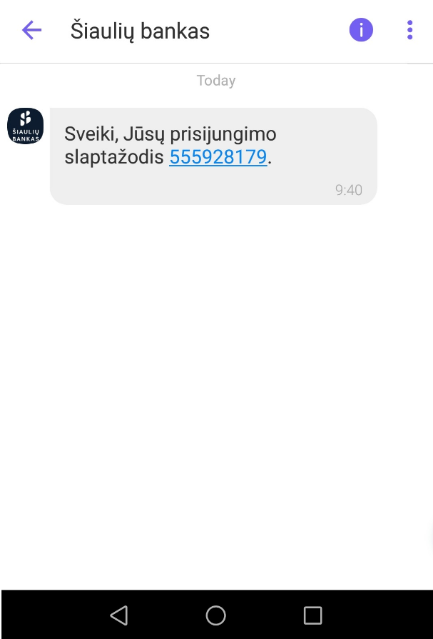 Message from Šiaulių bankas