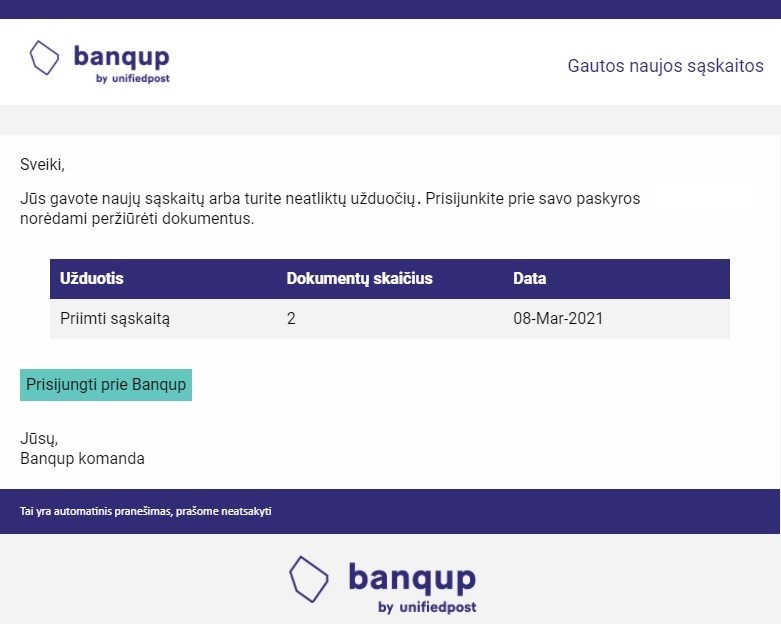 Banqup message