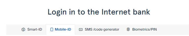 Log in to internet bank