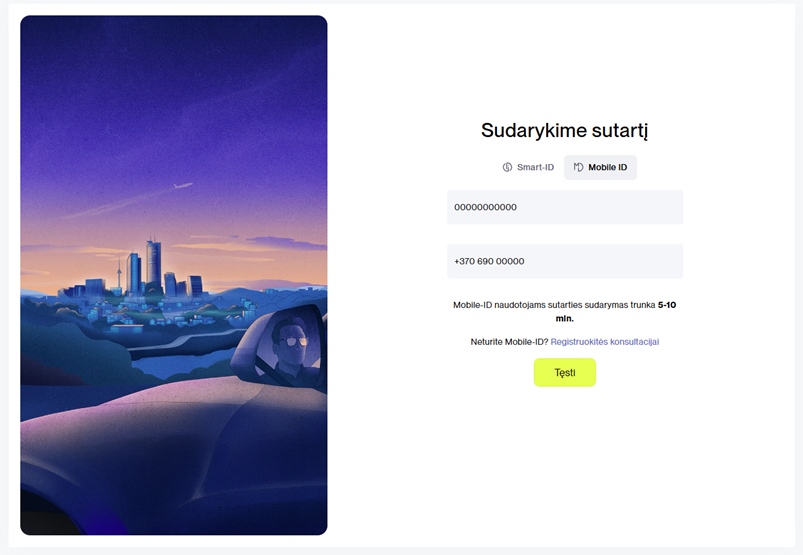 Sudaryti su sutartį su Mobile-ID