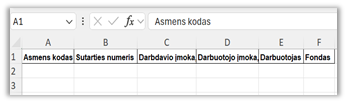 Lentelė duomenims pateikti