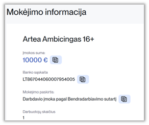 Mokėjimo informacija