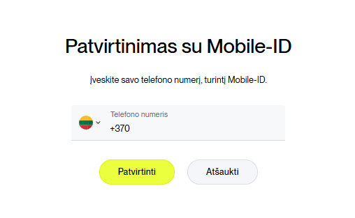 Patvirtinimo su Mobile-ID iliustracija