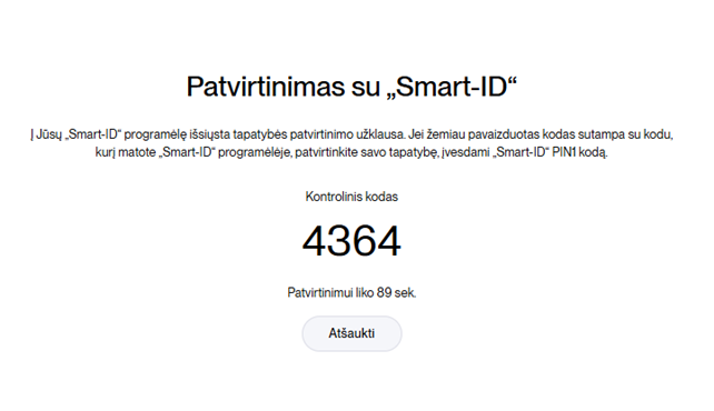 Patvirtinimo su Smart-ID iliustracija