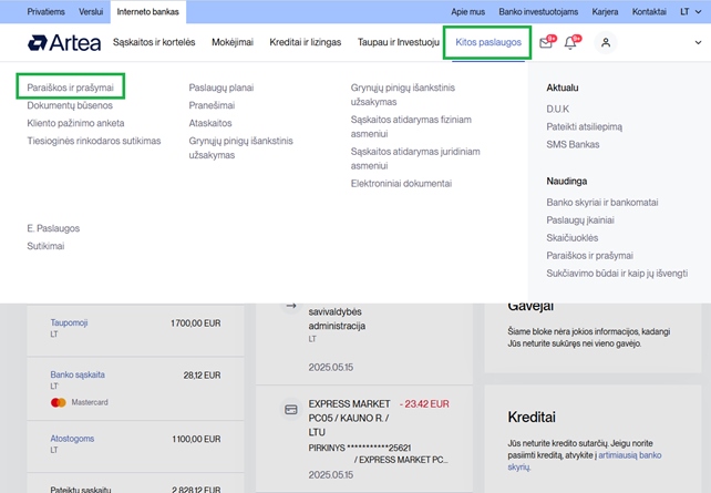 Kur rasti paraiškas