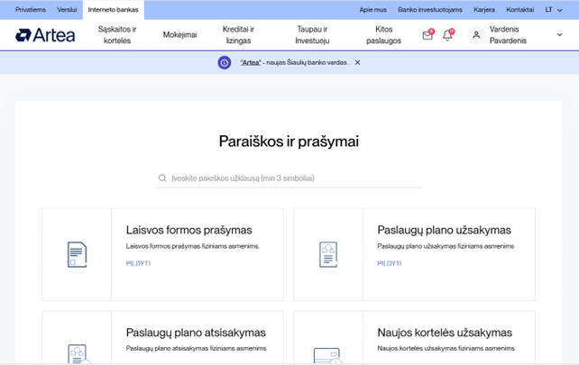 Paraiškos ir prašymai