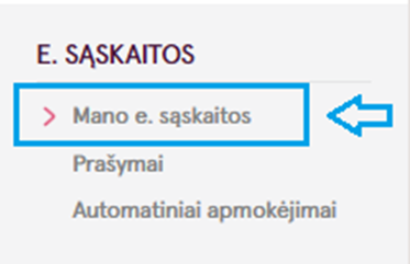 Instruction: go to e-invoices and then my e-invoices