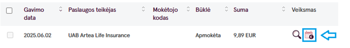 Instruction: click on the create automatic payment