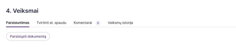 Dokumento parsisiuntimas Dokobit