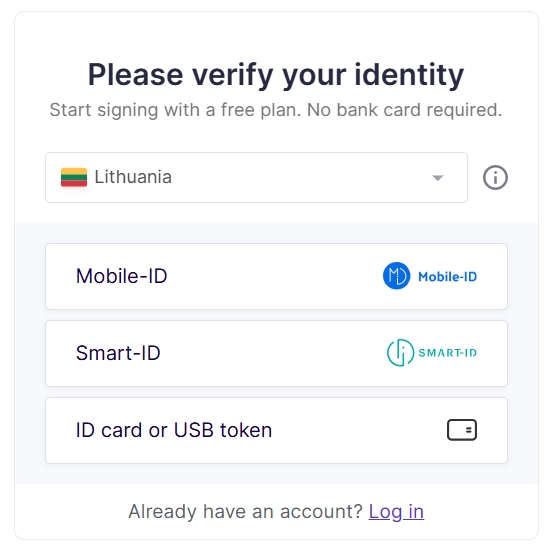 Identity verification via Dokobit