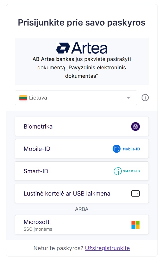 Prisijungimas Dokobit