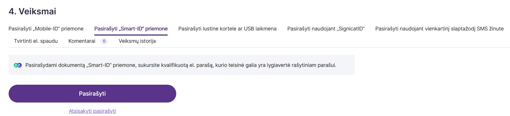 Dokumento peržiūra Dokobit